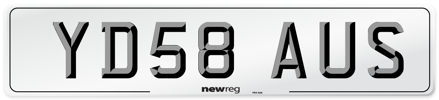 YD58 AUS Number Plate from New Reg